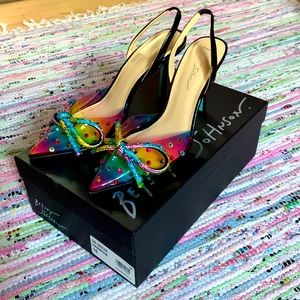 Like new in original box size 10 Betsey Johnson Deedee rainbow heels